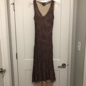 Rozae Nichols Sparkly V Neck Purple Dress Sz L